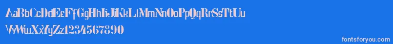 フォントStencilIntellectaLimitedSet – ピンクの文字、青い背景