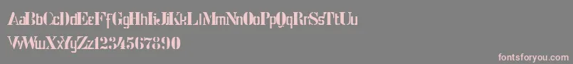 フォントStencilIntellectaLimitedSet – 灰色の背景にピンクのフォント