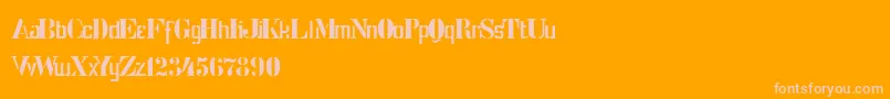 Шрифт StencilIntellectaLimitedSet – розовые шрифты на оранжевом фоне