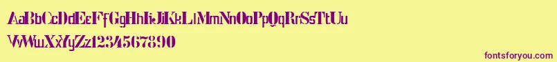 StencilIntellectaLimitedSet-fontti – violetit fontit keltaisella taustalla