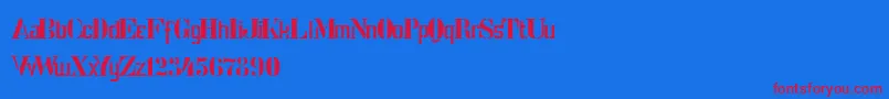 StencilIntellectaLimitedSet Font – Red Fonts on Blue Background