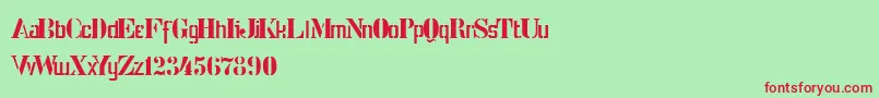 Шрифт StencilIntellectaLimitedSet – красные шрифты на зелёном фоне