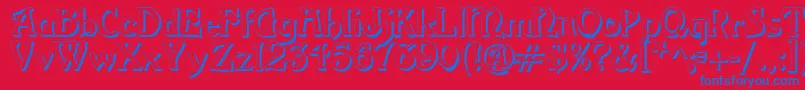フォントGrangeShadow – 赤い背景に青い文字
