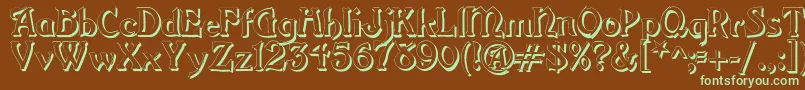 GrangeShadow Font – Green Fonts on Brown Background