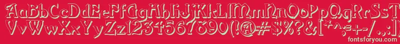 Czcionka GrangeShadow – zielone czcionki na czerwonym tle