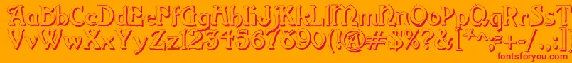 GrangeShadow Font – Red Fonts on Orange Background