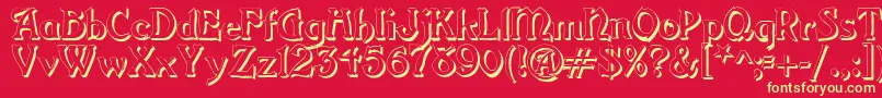 GrangeShadow Font – Yellow Fonts on Red Background