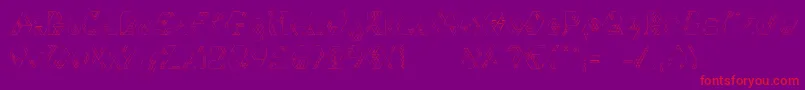 IsoHandmade-Schriftart – Rote Schriften auf violettem Hintergrund