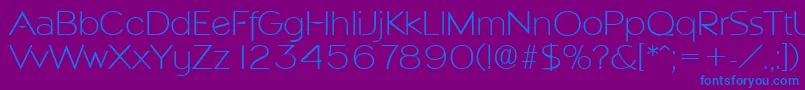 NapoliXlight Font – Blue Fonts on Purple Background