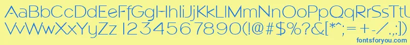 NapoliXlight Font – Blue Fonts on Yellow Background