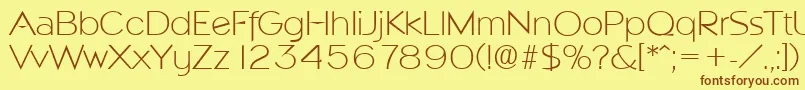 NapoliXlight Font – Brown Fonts on Yellow Background