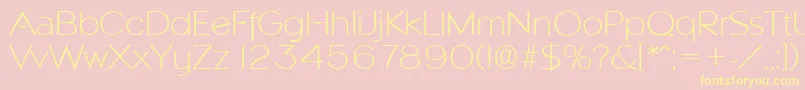 NapoliXlight Font – Yellow Fonts on Pink Background