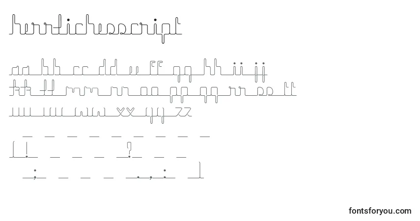 HerrlichesScript font – alphabet, numbers, special characters