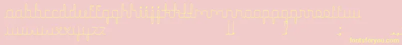 Fonte HerrlichesScript – fontes amarelas em um fundo rosa