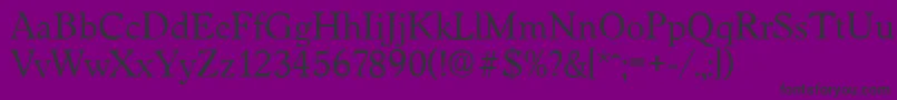 フォントWorcesterserialRegular – 紫の背景に黒い文字