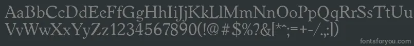 フォントWorcesterserialRegular – 黒い背景に灰色の文字