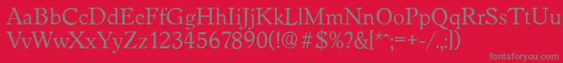 WorcesterserialRegular Font – Gray Fonts on Red Background