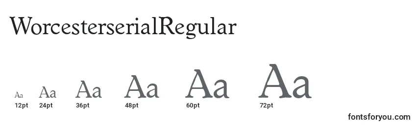 Размеры шрифта WorcesterserialRegular