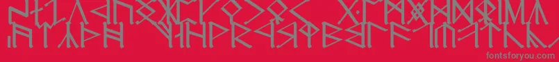 Czcionka CirthEreborCaps – szare czcionki na czerwonym tle