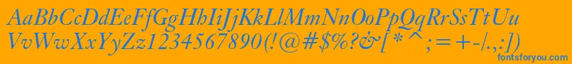 KiscbtItalic Font – Blue Fonts on Orange Background