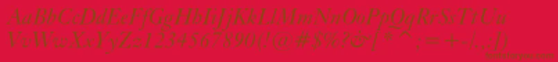 KiscbtItalic Font – Brown Fonts on Red Background