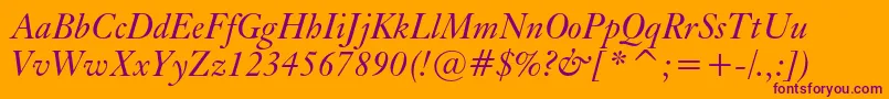 KiscbtItalic Font – Purple Fonts on Orange Background