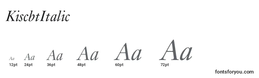 Размеры шрифта KiscbtItalic