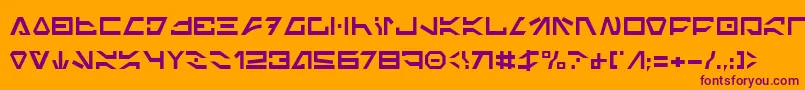 ImperialCode-Schriftart – Violette Schriften auf orangefarbenem Hintergrund