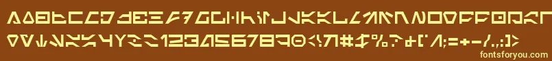 ImperialCode-Schriftart – Gelbe Schriften auf braunem Hintergrund