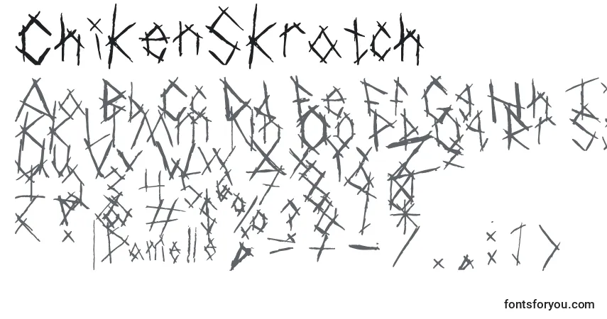 ChikenSkratch Font – alphabet, numbers, special characters