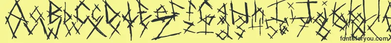 Czcionka ChikenSkratch – czarne czcionki na żółtym tle