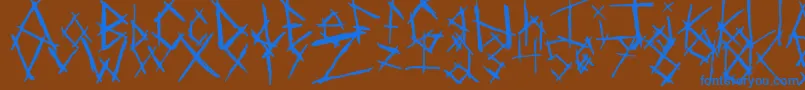 ChikenSkratch Font – Blue Fonts on Brown Background