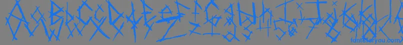 Czcionka ChikenSkratch – niebieskie czcionki na szarym tle