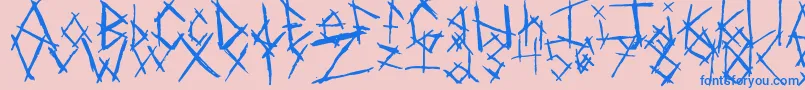 ChikenSkratch Font – Blue Fonts on Pink Background
