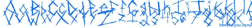 Czcionka ChikenSkratch – niebieskie czcionki na białym tle