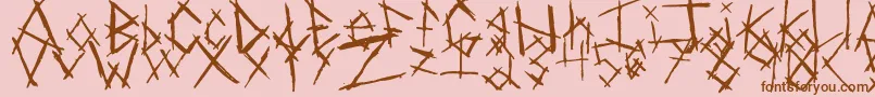 ChikenSkratch-fontti – ruskeat fontit vaaleanpunaisella taustalla
