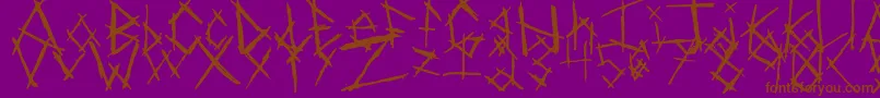 Czcionka ChikenSkratch – brązowe czcionki na fioletowym tle