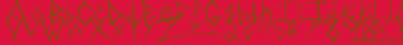 Czcionka ChikenSkratch – brązowe czcionki na czerwonym tle