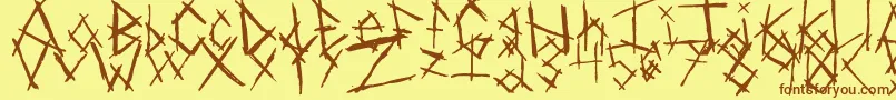 Czcionka ChikenSkratch – brązowe czcionki na żółtym tle