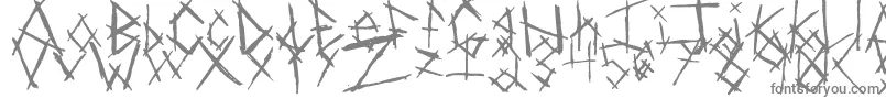 ChikenSkratch-fontti – harmaat kirjasimet valkoisella taustalla