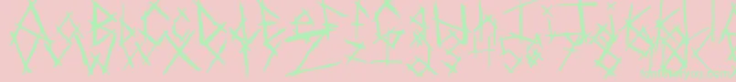 Czcionka ChikenSkratch – zielone czcionki na różowym tle