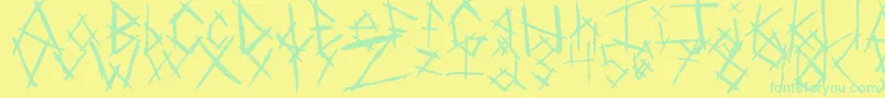 Czcionka ChikenSkratch – zielone czcionki na żółtym tle