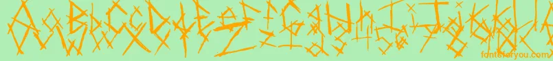 Czcionka ChikenSkratch – pomarańczowe czcionki na zielonym tle