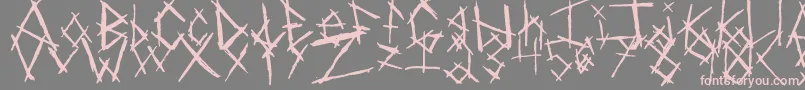 フォントChikenSkratch – 灰色の背景にピンクのフォント