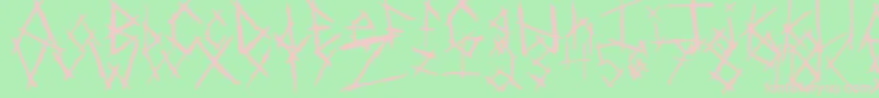 フォントChikenSkratch – 緑の背景にピンクのフォント