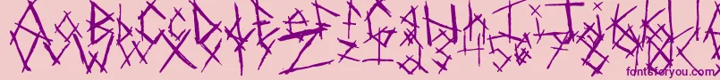 ChikenSkratch-Schriftart – Violette Schriften auf rosa Hintergrund
