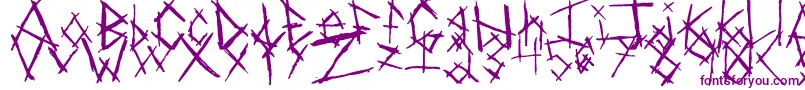 ChikenSkratch-Schriftart – Violette Schriften auf weißem Hintergrund