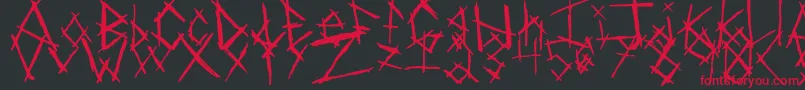 ChikenSkratch-Schriftart – Rote Schriften auf schwarzem Hintergrund