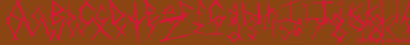 Czcionka ChikenSkratch – czerwone czcionki na brązowym tle