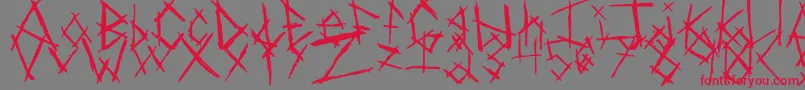 Czcionka ChikenSkratch – czerwone czcionki na szarym tle